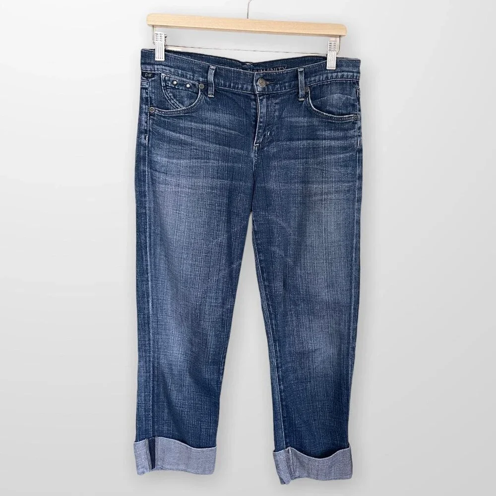Citizens of Humanity Dani Cropped Straight Leg Cuffed Medium Wash Size 28 - Picture 3 of 10